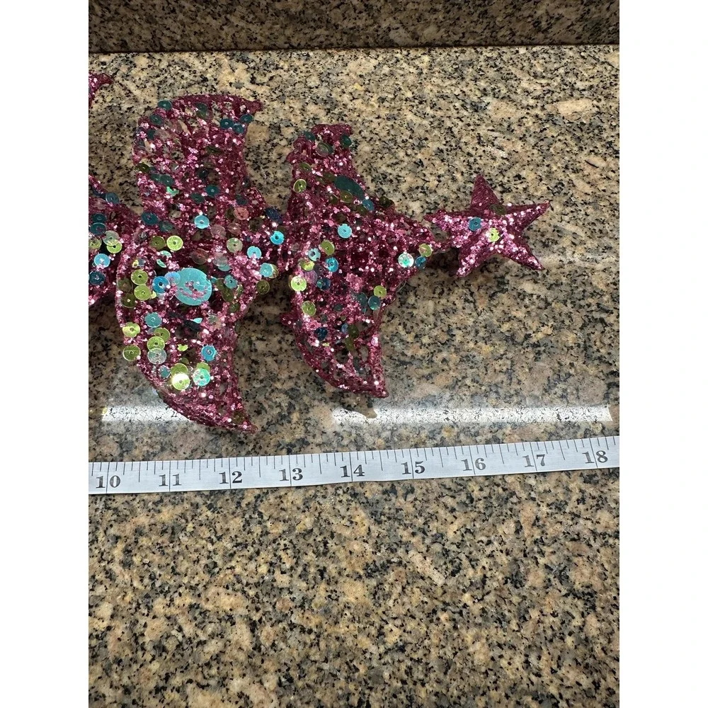 Celebrate It Pink Glitter‎ Sequin Christmas Tree Tabletop Holiday Decor Accent